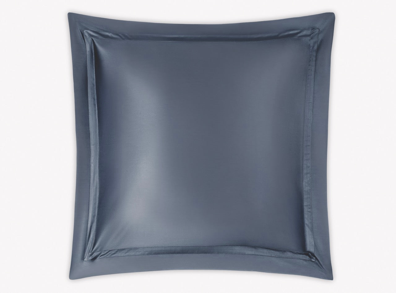 Image of Matouk Nocturne euro sham in color steel blue.