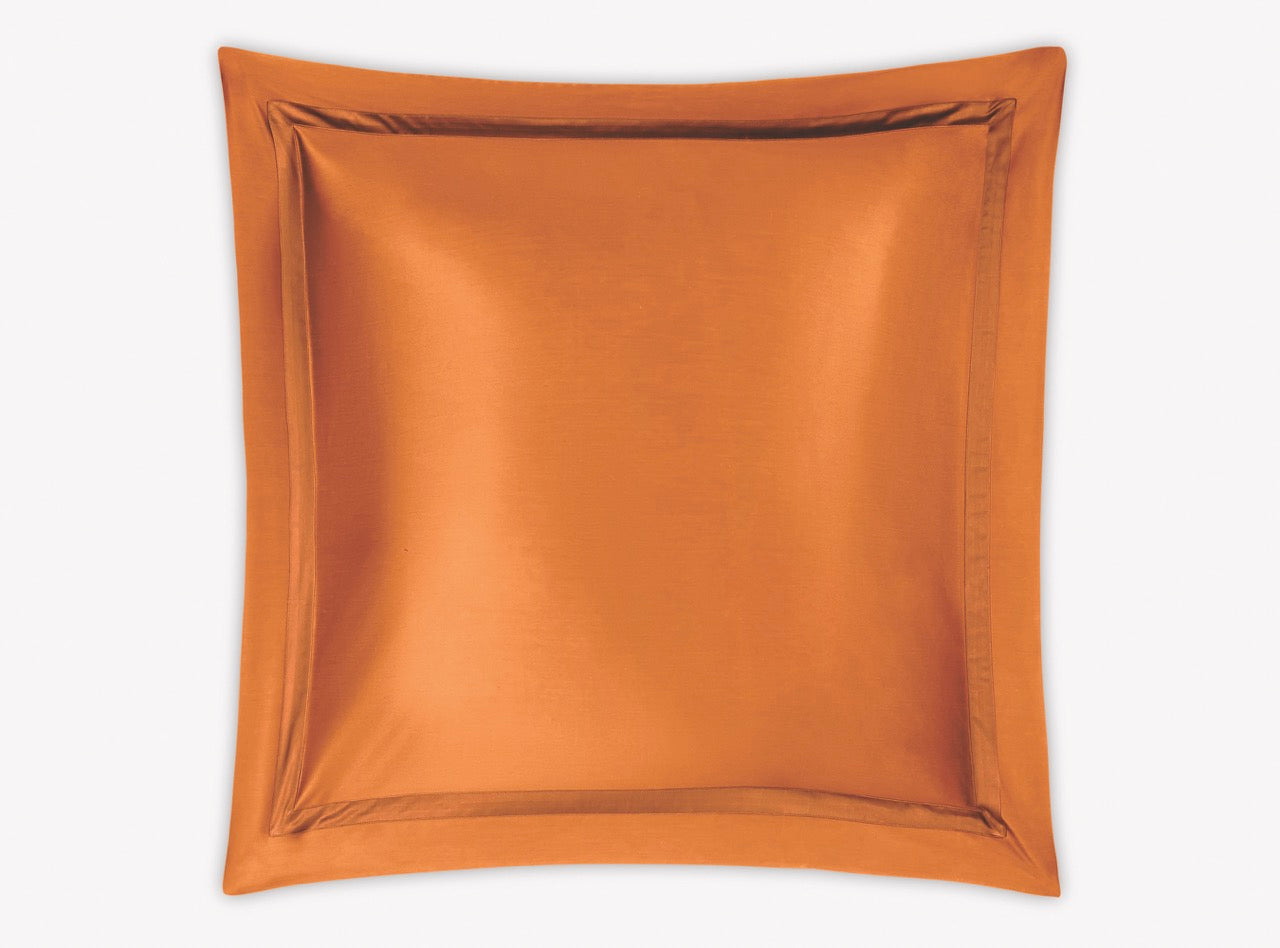 Image of Matouk Nocturne euro sham in color tangerine.