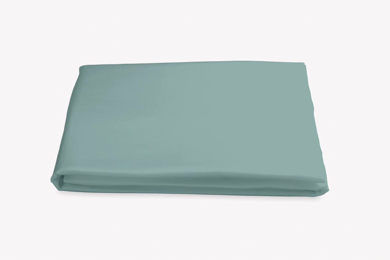 Image of Matouk Nocturne fitted sheet in color aquamarine.