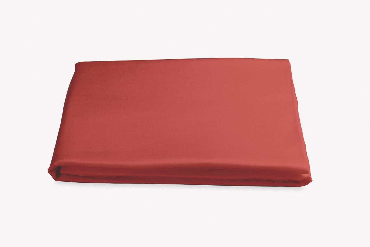 Image of Matouk Nocturne fitted sheet in color coral.