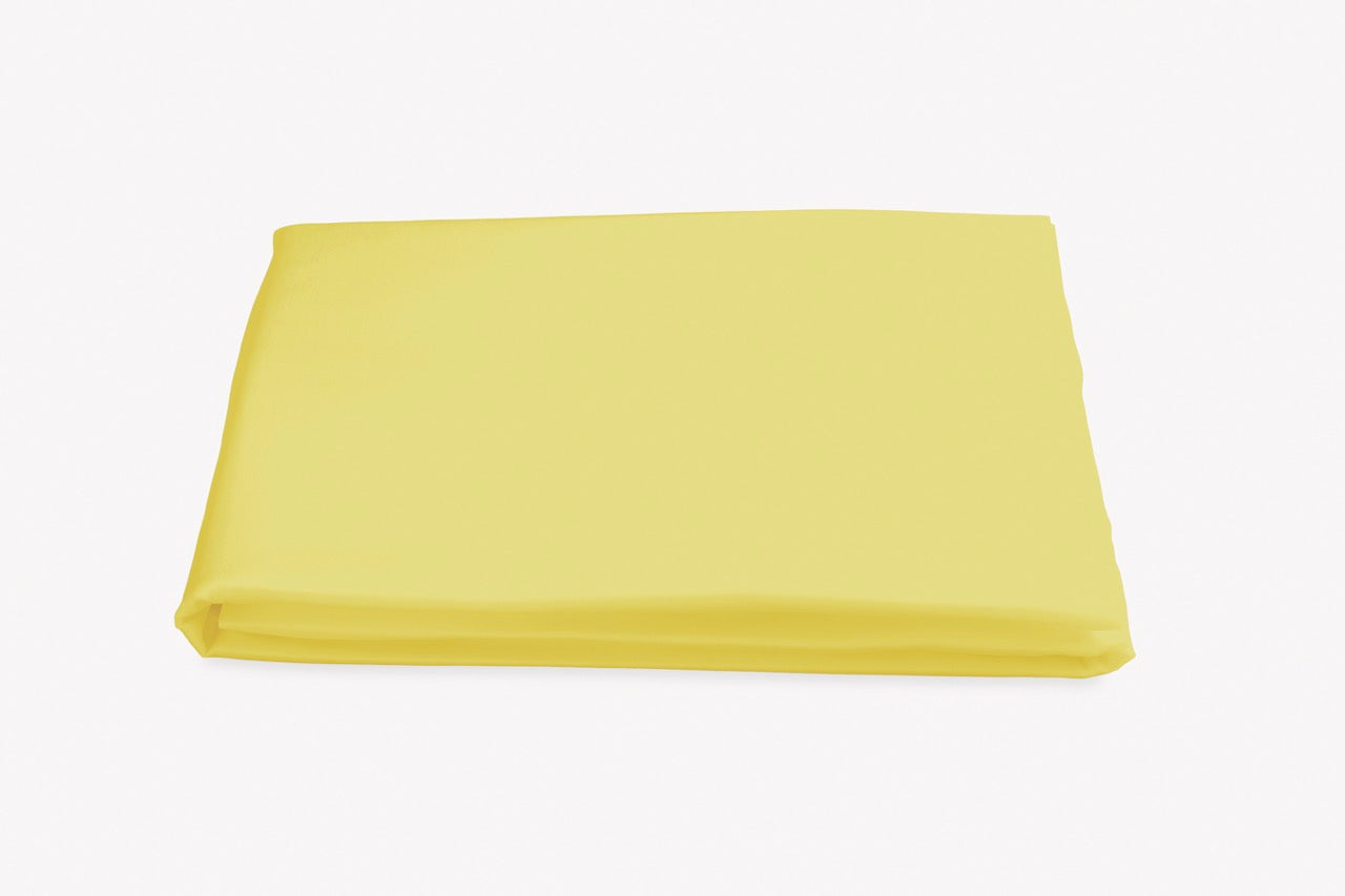 Image of Matouk Nocturne fitted sheet in color lemon.