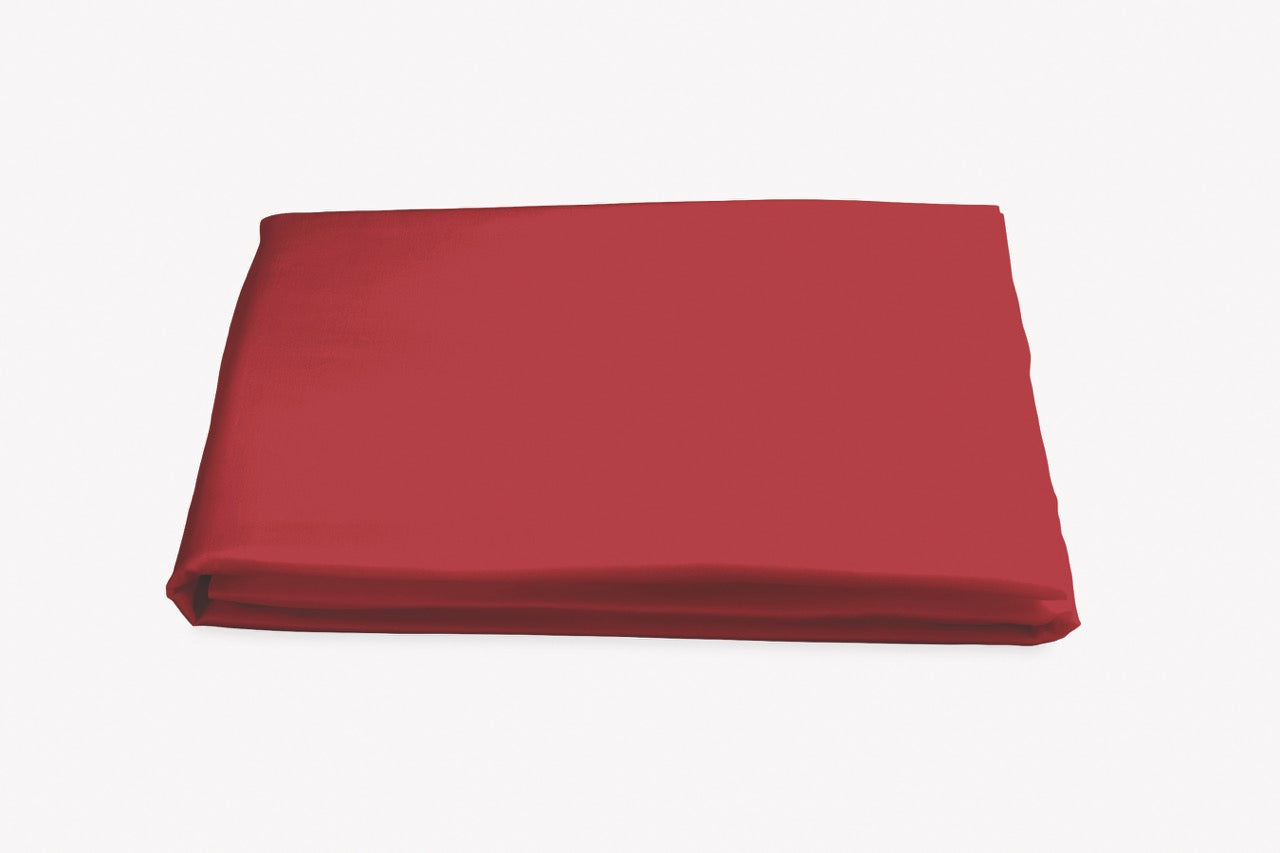 Image of Matouk Nocturne fitted sheet in color scarlet.