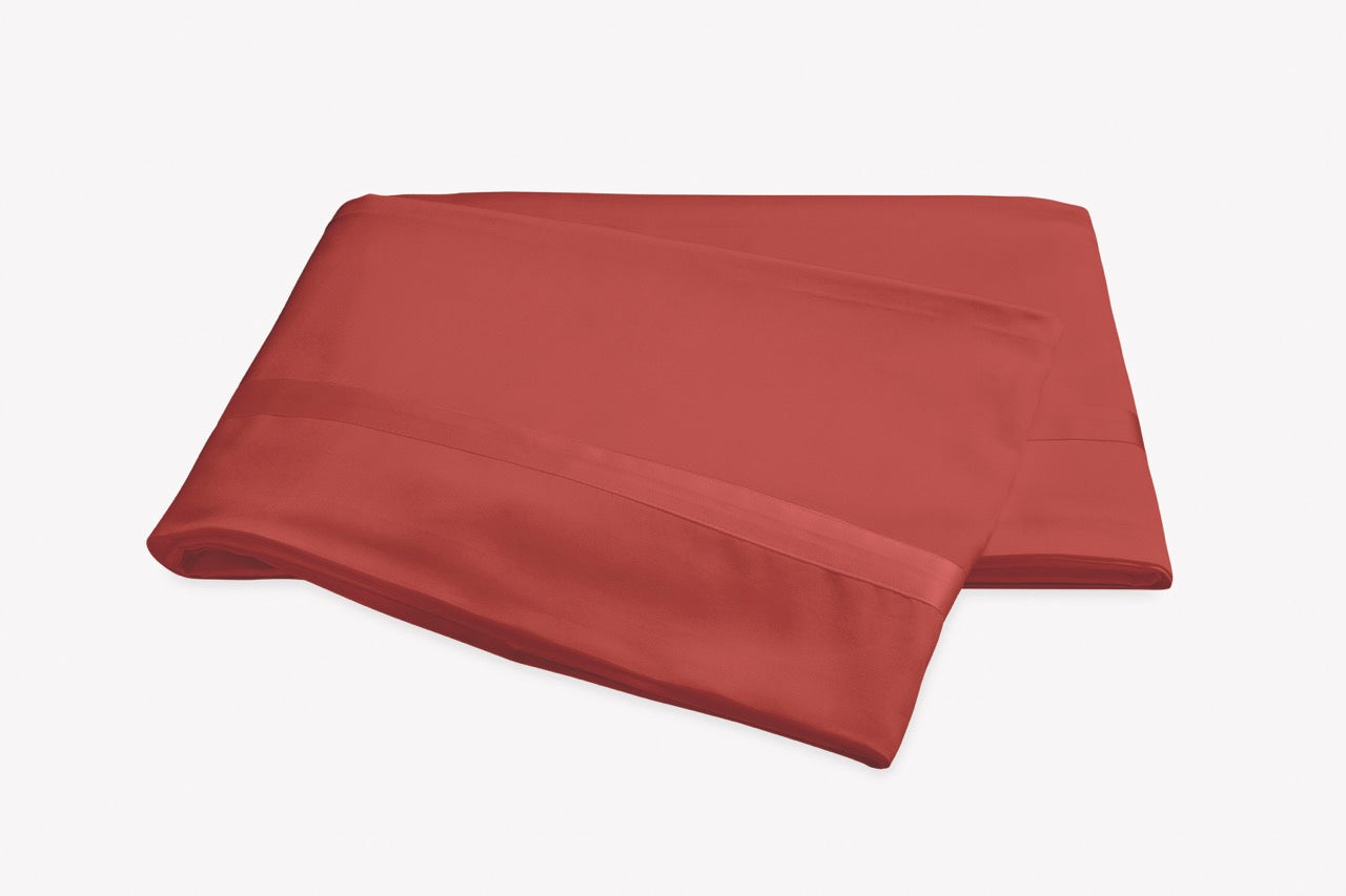 Image of Matouk Nocturne flat sheet in color coral.