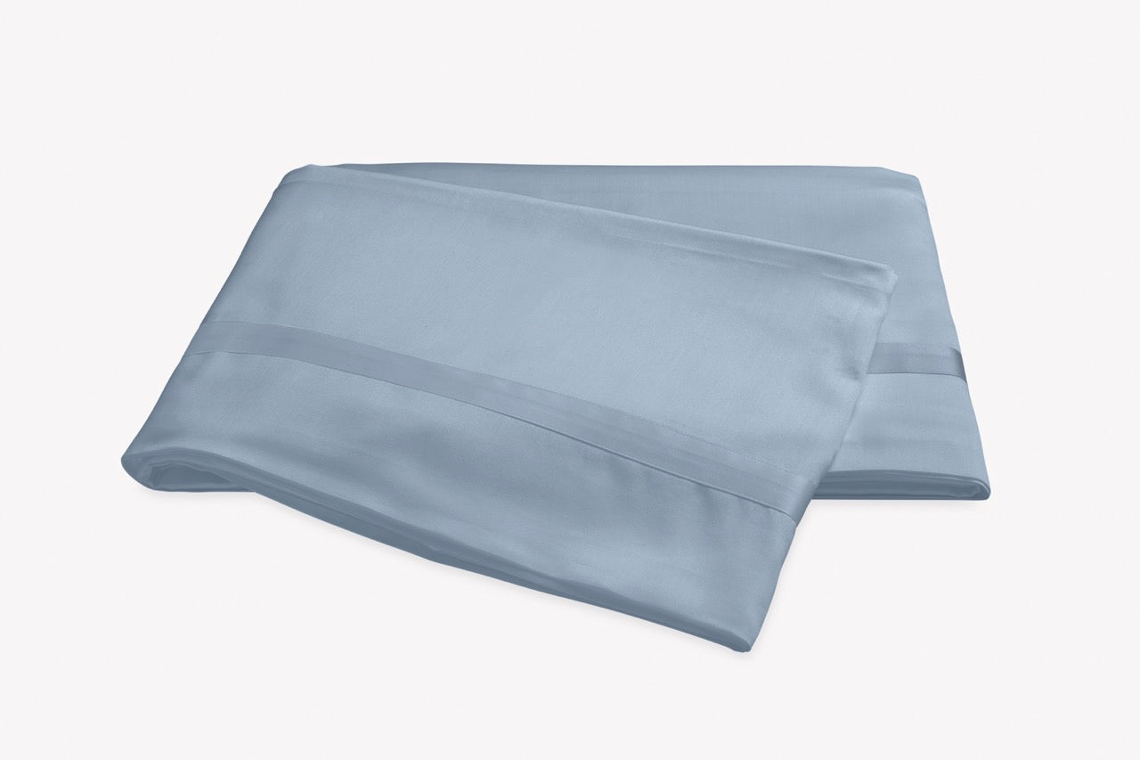 Image of Matouk Nocturne flat sheet in color hazy blue.