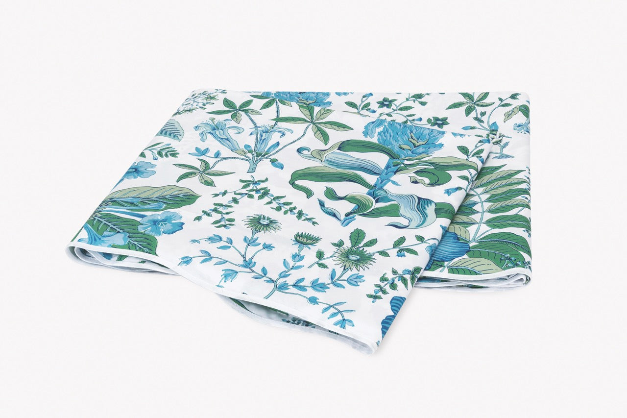 Image of Matouk Pomegranate flat sheet in color sea.