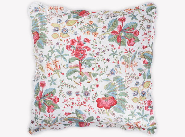 Photo of the Pomegranate Schumacher Collection | Quilted Euro Pillow Sham ensemble.
