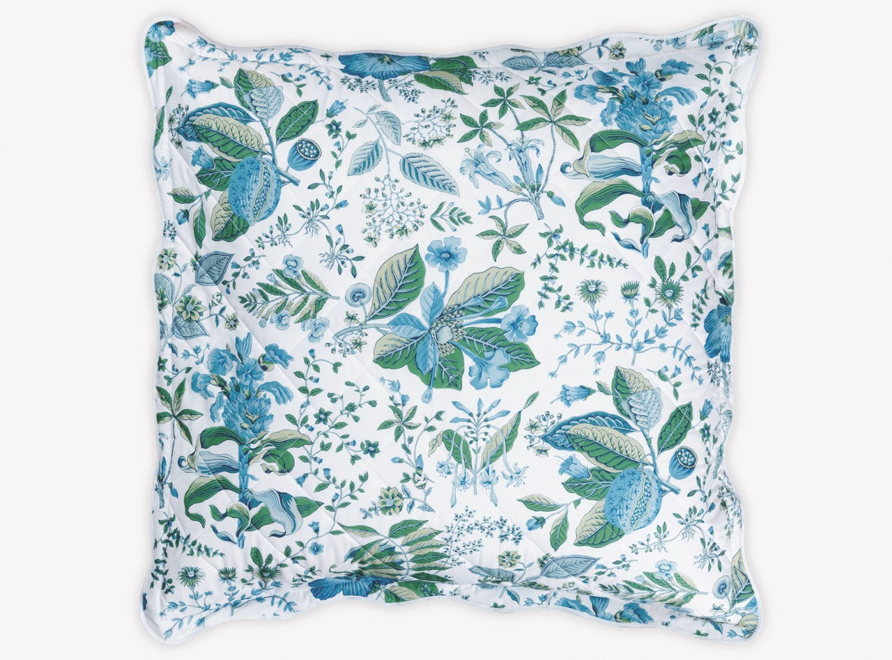 Image of Matouk Pomegranate quilted euro sham in color sea.