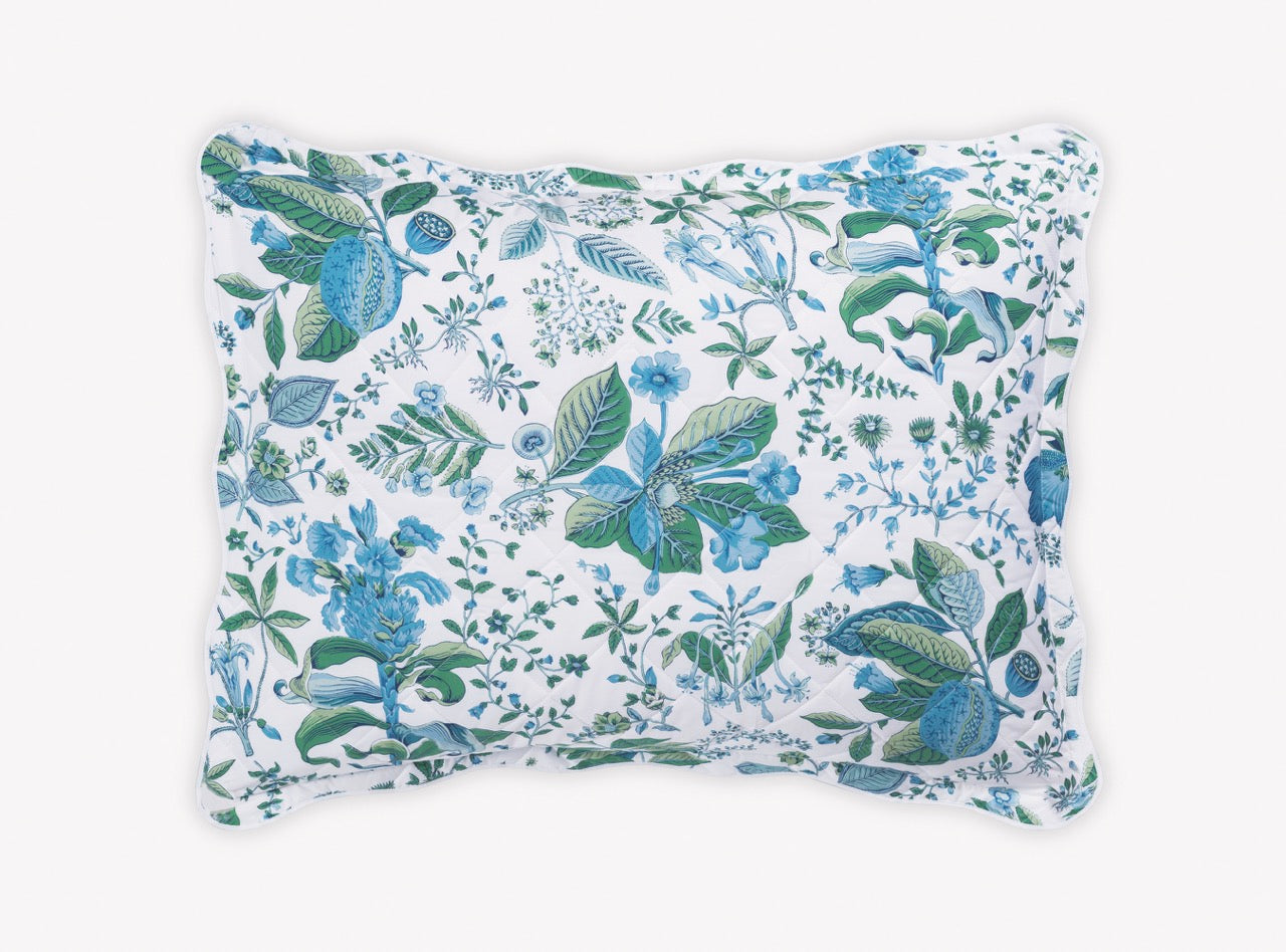 Image of Matouk Pomegranate quilted sham in color sea.