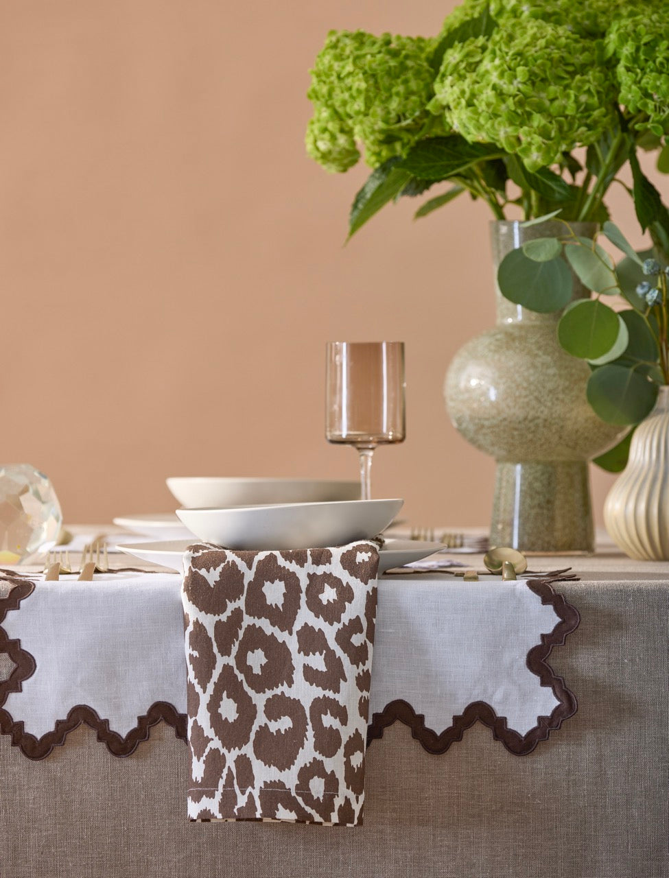 Image of Matouk Table Iconic Leopard Aziza detail.