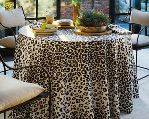 Photo of the Iconic Leopard Table Linens | Tablecloth ensemble.