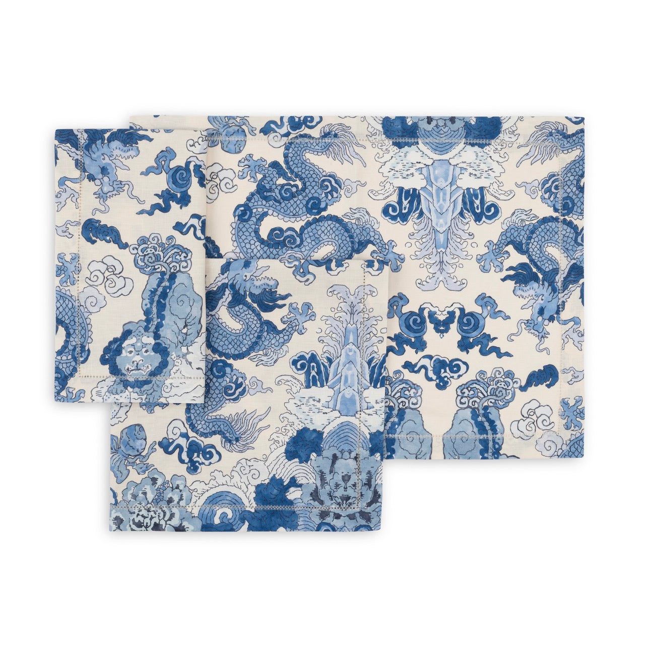 Image of Matouk Table Magic Mountain placemats and napkins.