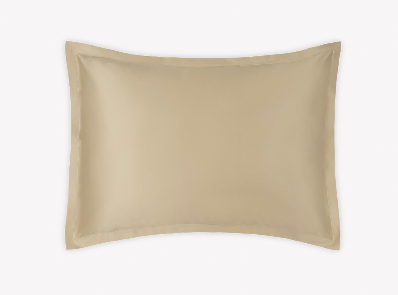 Image of Matouk Talita satin stitch sham in color champagne.