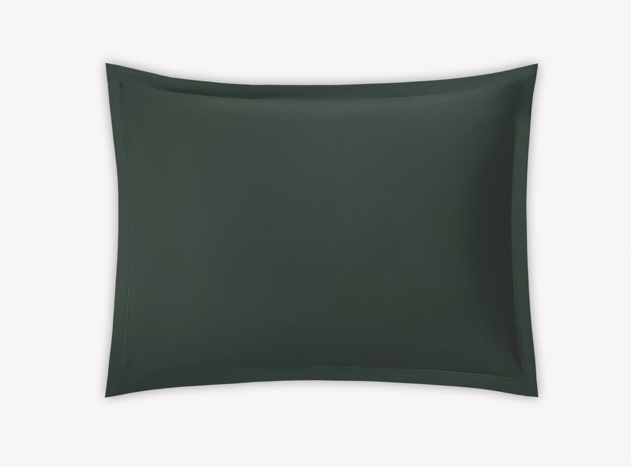 Image of Matouk Talita satin stitch sham in color green.