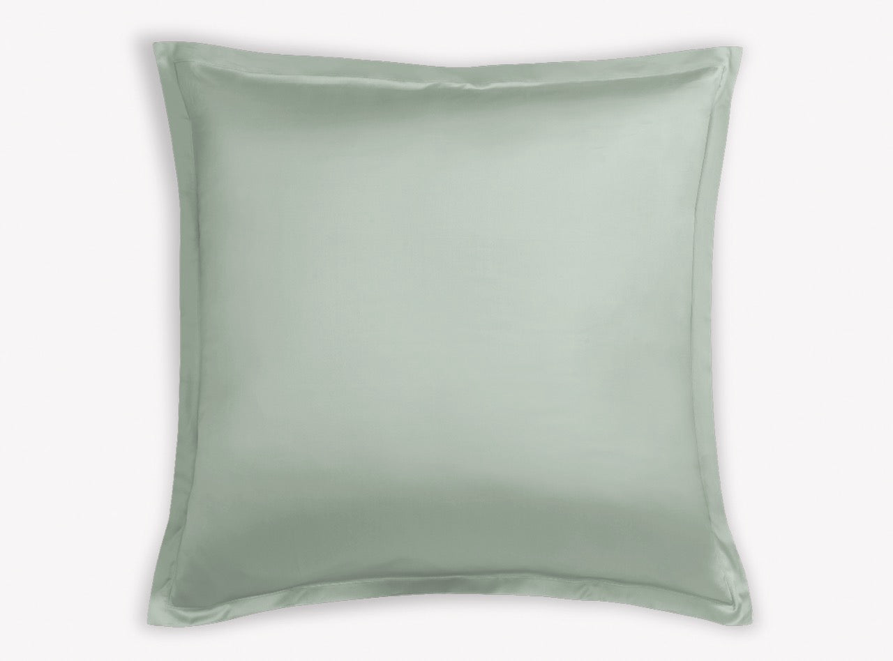 Image of Matouk Talita satin stitch euro sham in color celadon.