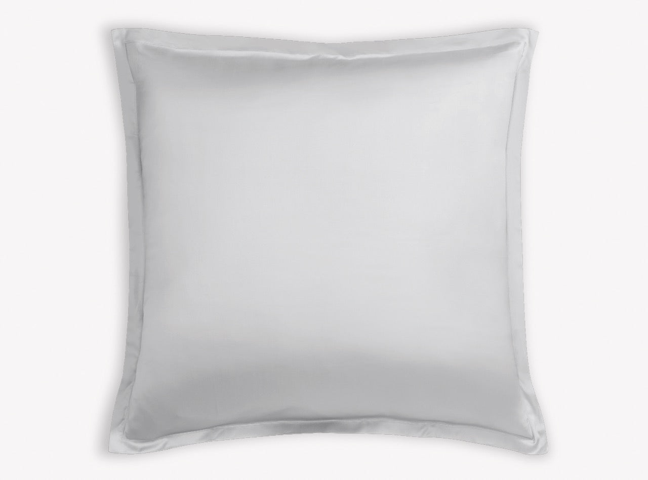 Image of Matouk Talita satin stitch euro sham in color silver.