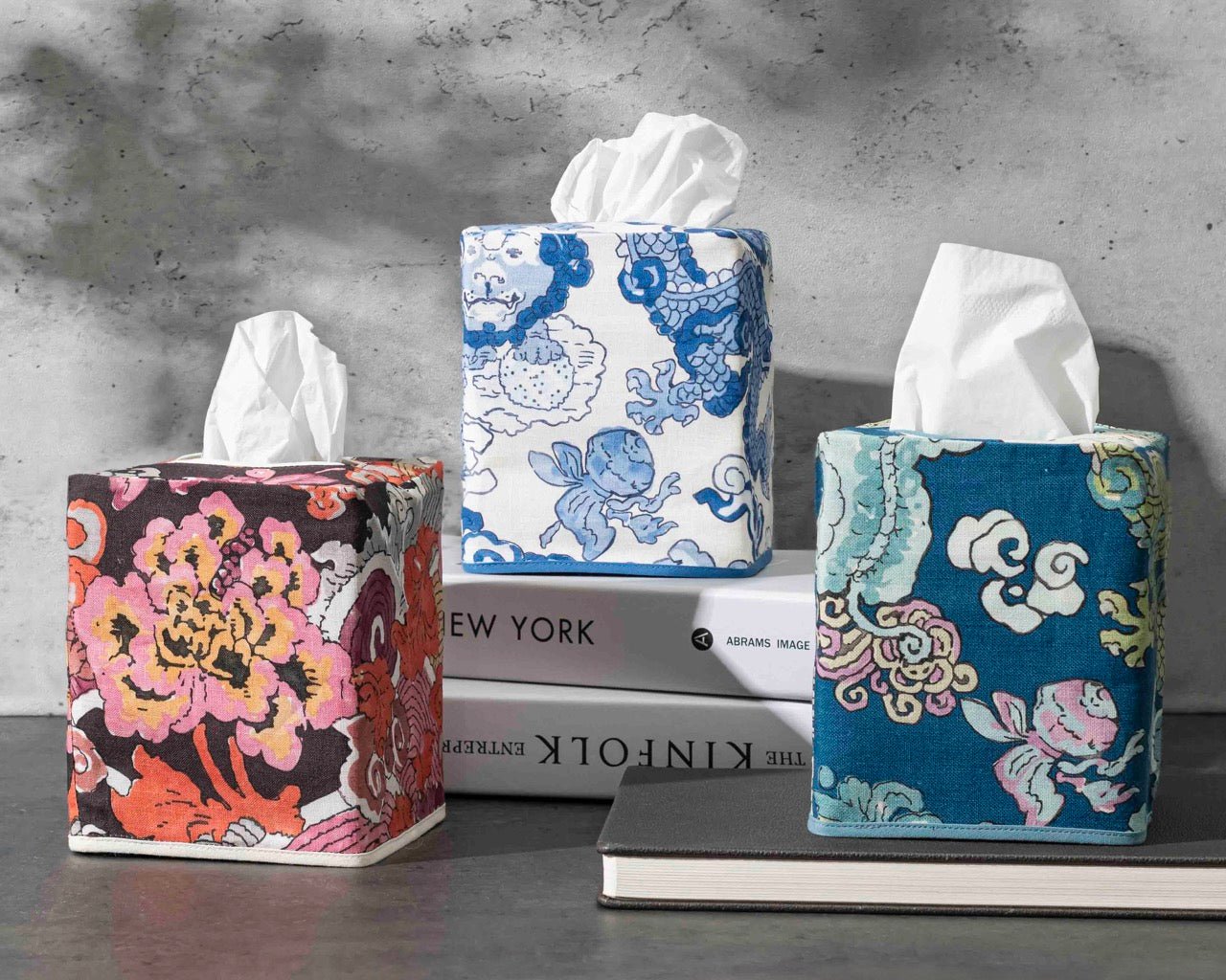 Image of Matouk Magic Mountain tissue box cover.