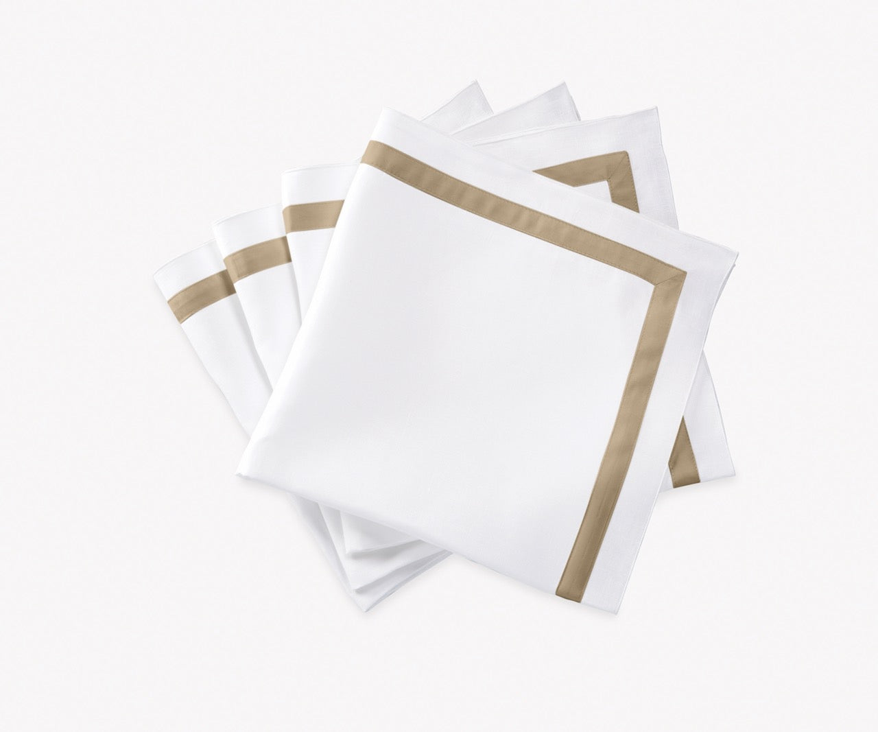 Image of Matouk lowell napkin in color champagne.