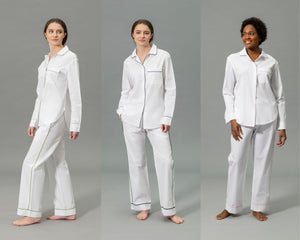 Photo of the Piped Percale Pajama Set ensemble.