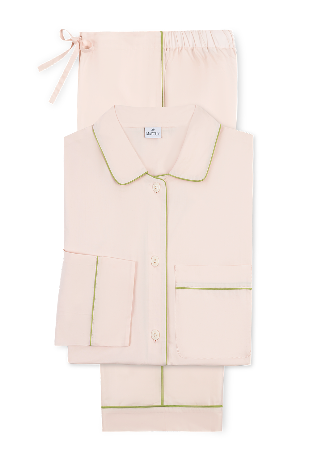 Piped Percale Pajama Set