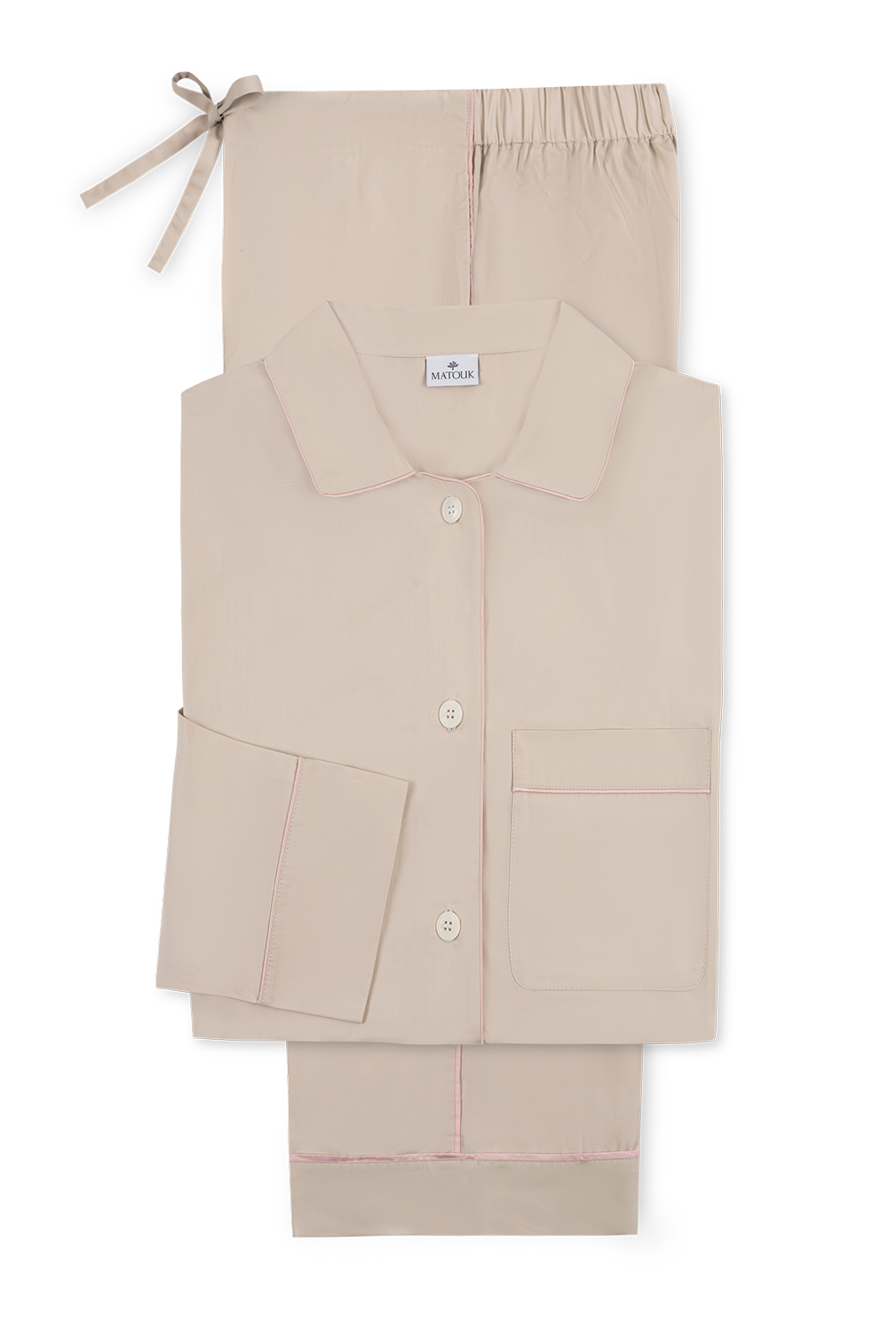 Piped Percale Pajama Set