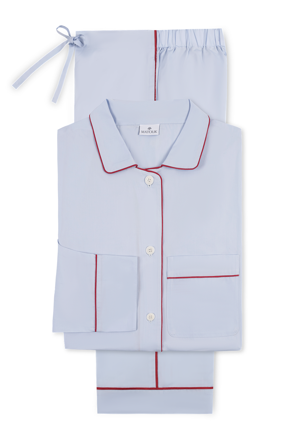 Piped Percale Pajama Set