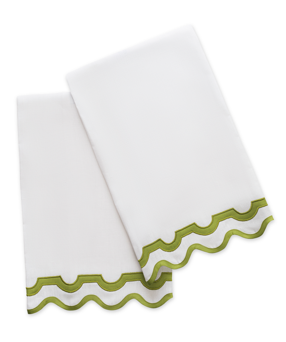 Mirasol | Scalloped Linen Guest Towel Set