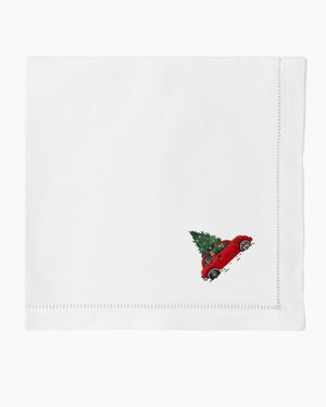Photo of the Christmas Tree Car Napkin ensemble.