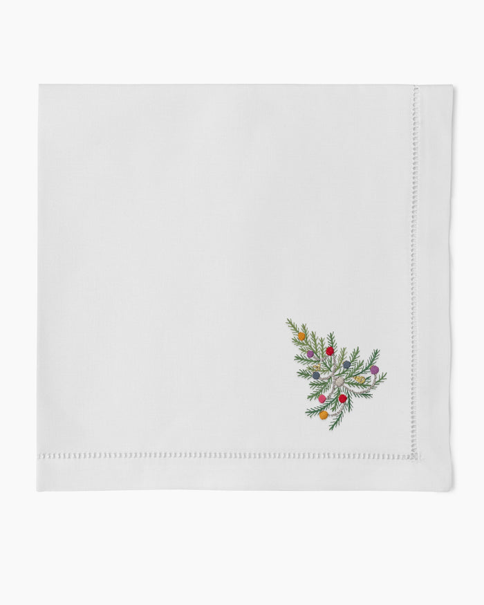 Photo of the Holiday Tree Napkin ensemble.