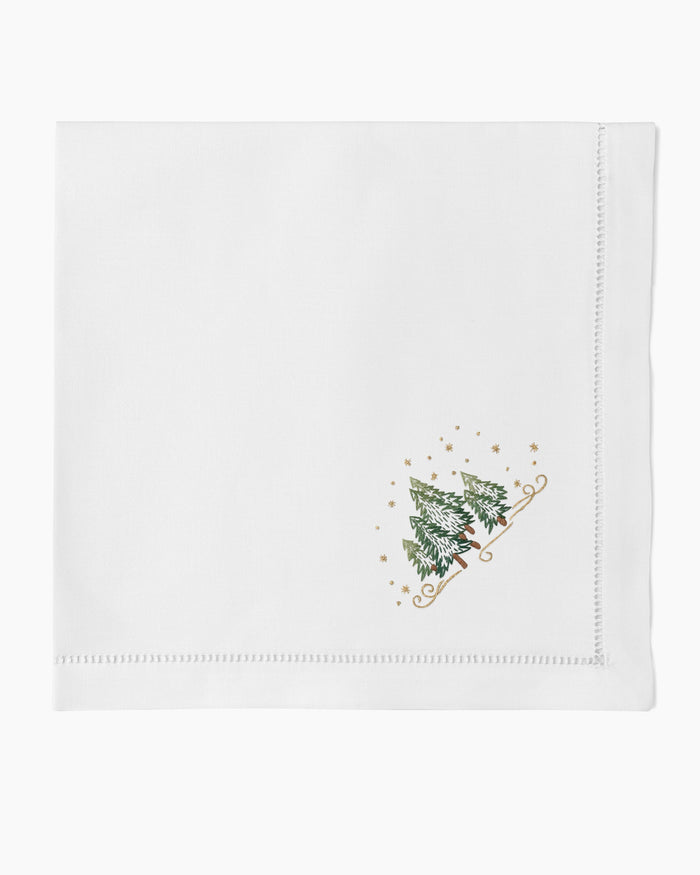 Photo of the Pine Trees Napkin ensemble.
