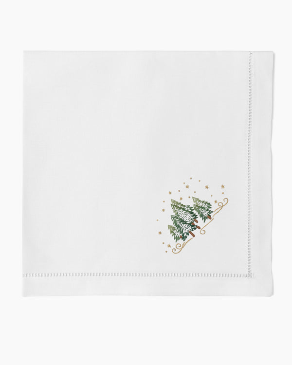 Photo of the Pine Trees Napkin ensemble.