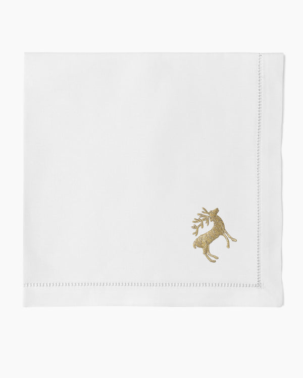 Photo of the Reindeer Gold Napkin ensemble.