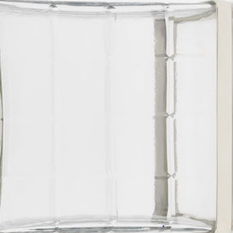 Close-up of Pigeon & Poodle Argos clear glass soap dish showing ridged sides.