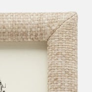 Close-up of Belem frame corner showing woven ivory texture detail.