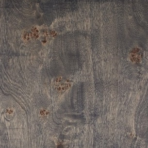 Close-up of dark grey wood-grain surface with natural knot details.