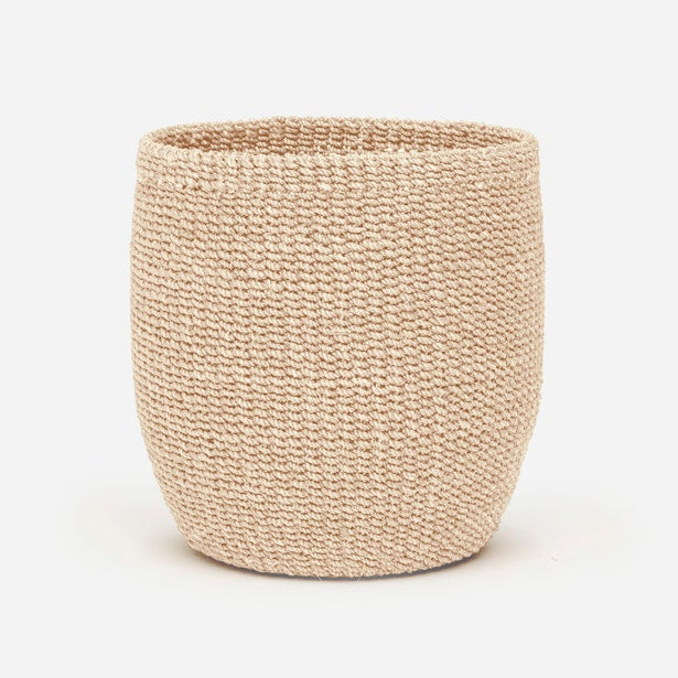 Pigeon & Poodle Davao basket in ivory, close-up of woven sisal texture.