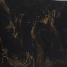 Dark marbled surface detail of the Duluth tray, black with gold swirl pattern.