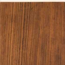 Close-up of warm walnut wood grain texture on Harper soap dish base.