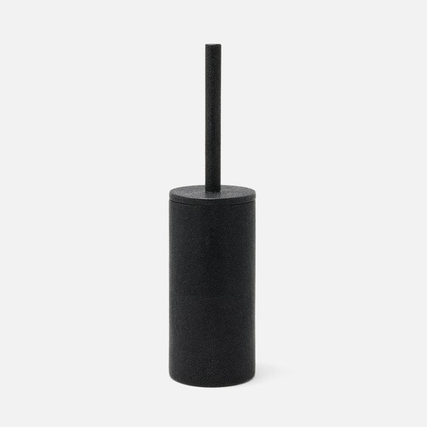 Pigeon & Poodle Manchester toilet brush holder in matte black textured resin.