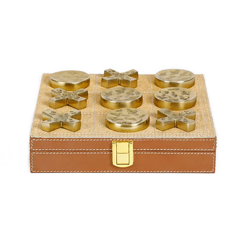 GRANTHAM Leather Tic-Tac-Toe Set