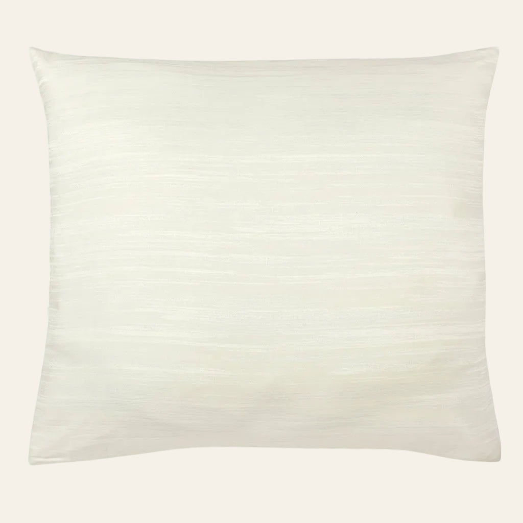 Ann Gish Palais pillow in ivory with subtle horizontal stripe texture.