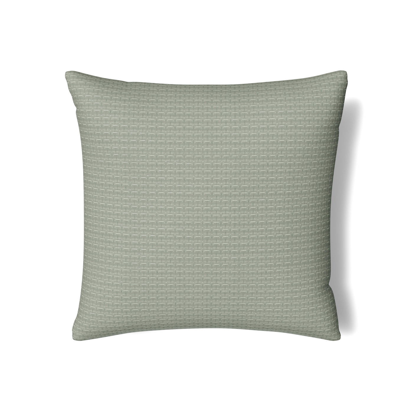 Sage green Ann Gish Pavilion sham, back view showing subtle woven texture pattern.