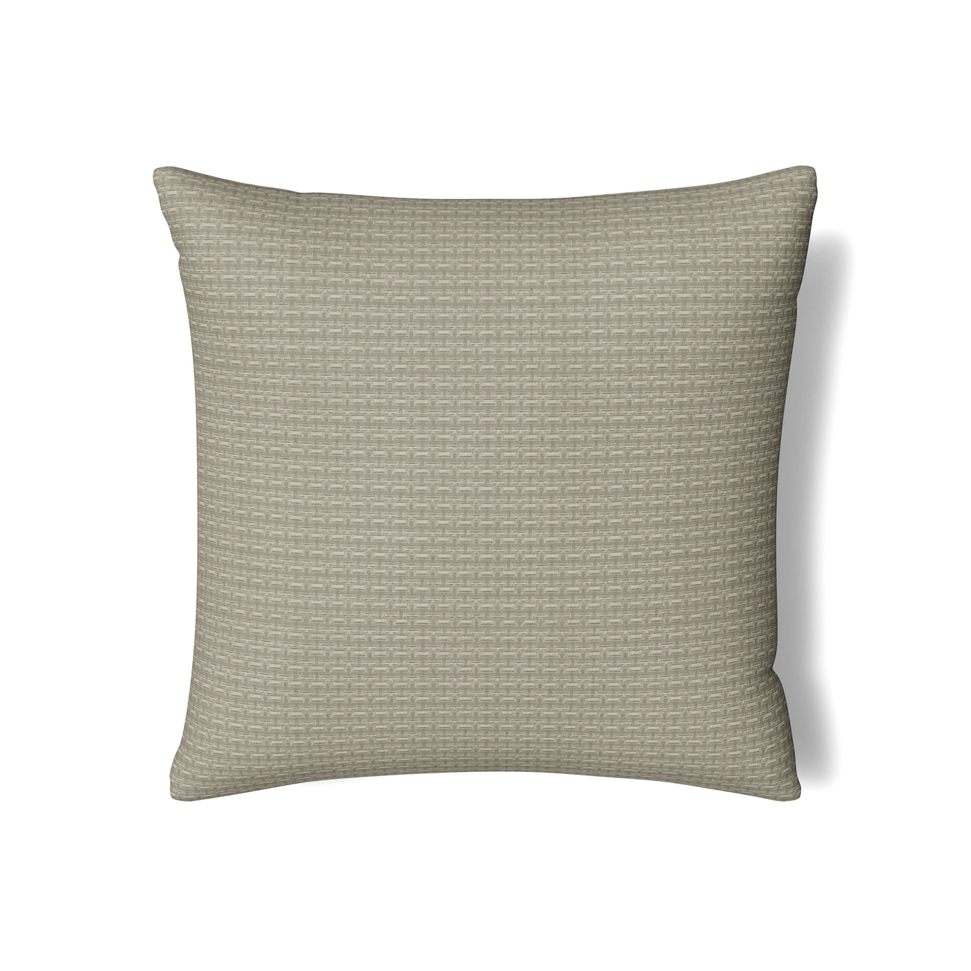 Close-up of Ann Gish Pavilion sham in sage with allover geometric woven texture.