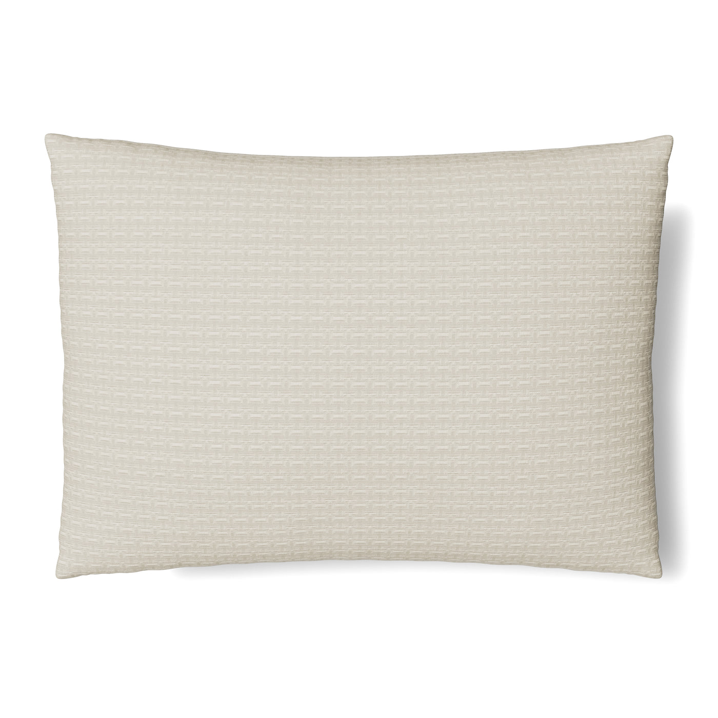Ann Gish Pavilion sham in ivory, showing subtle woven grid texture across full face.
