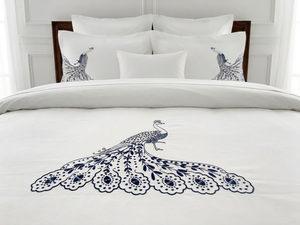Photo of the The Peacock Bedding Collection ensemble.