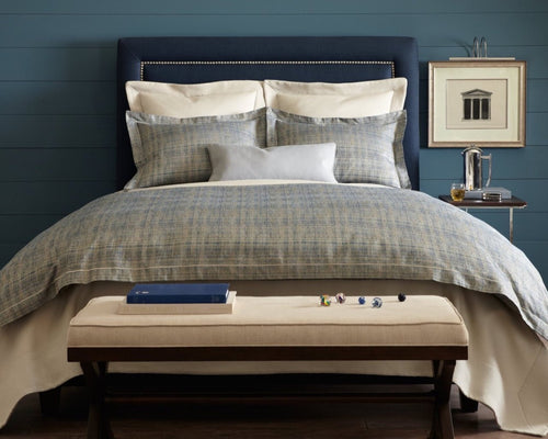 Image of Peacock Alley Biagio bedding Duvet Ensemble Blue.