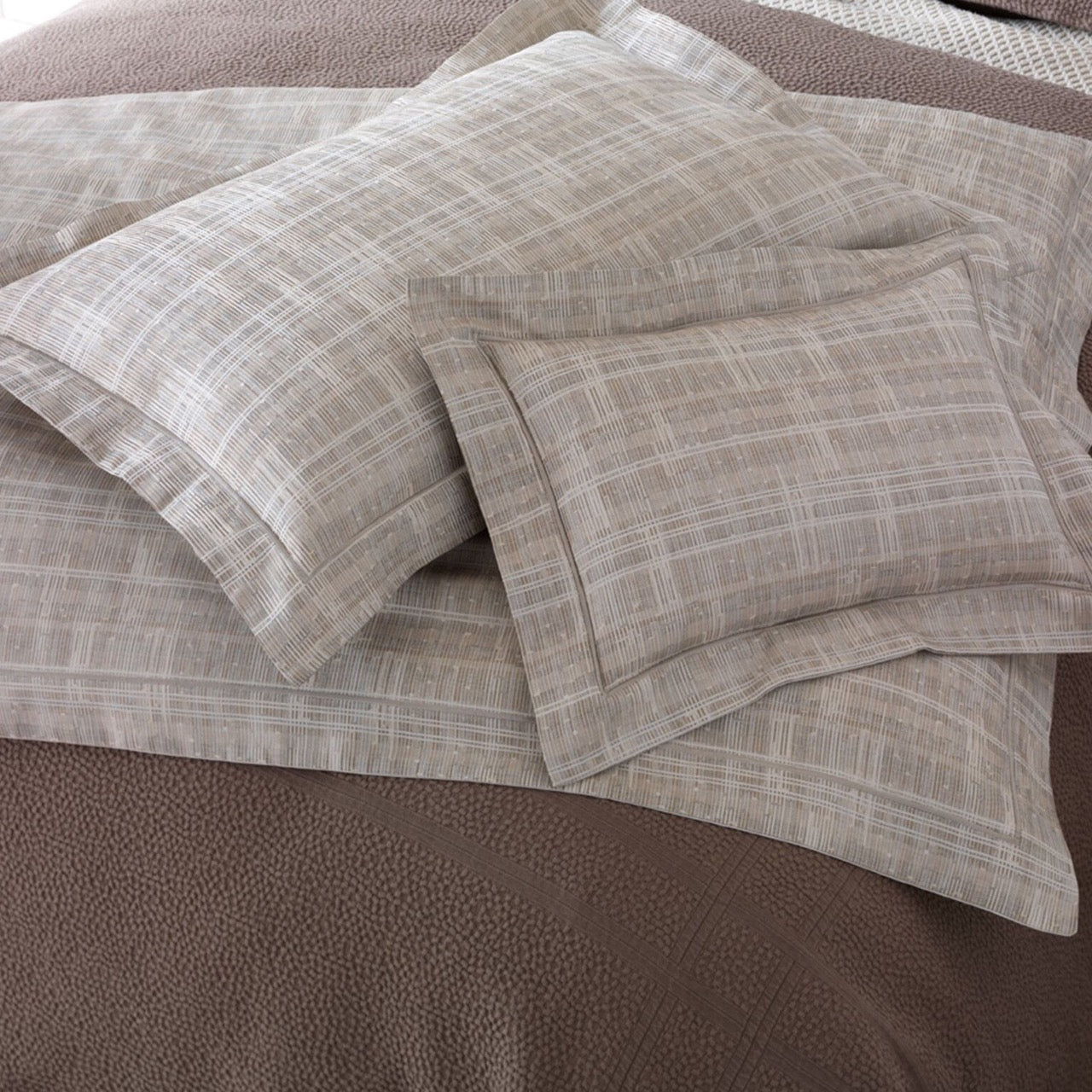 Image of Peacock Alley Biagio bedding linen sham detail.