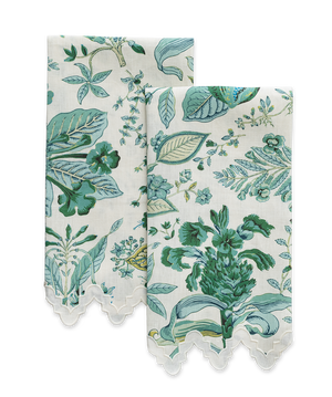 Photo of the Pomegranate | Linen Guest Towel Set ensemble.