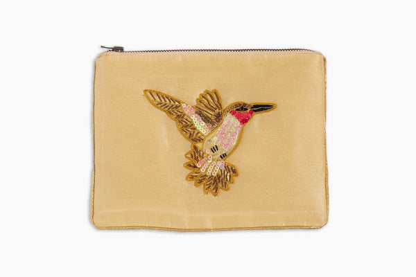Photo of the Hummingbird Zipper Pouch ensemble.