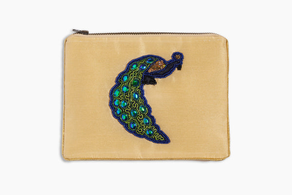 Photo of the Peacock Zipper Pouch ensemble.
