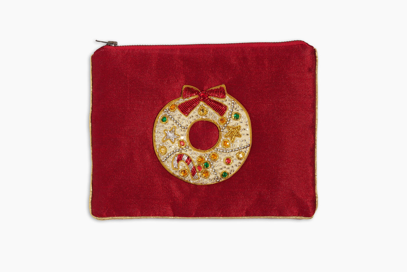 Ribbon Wreath Zipper Pouch